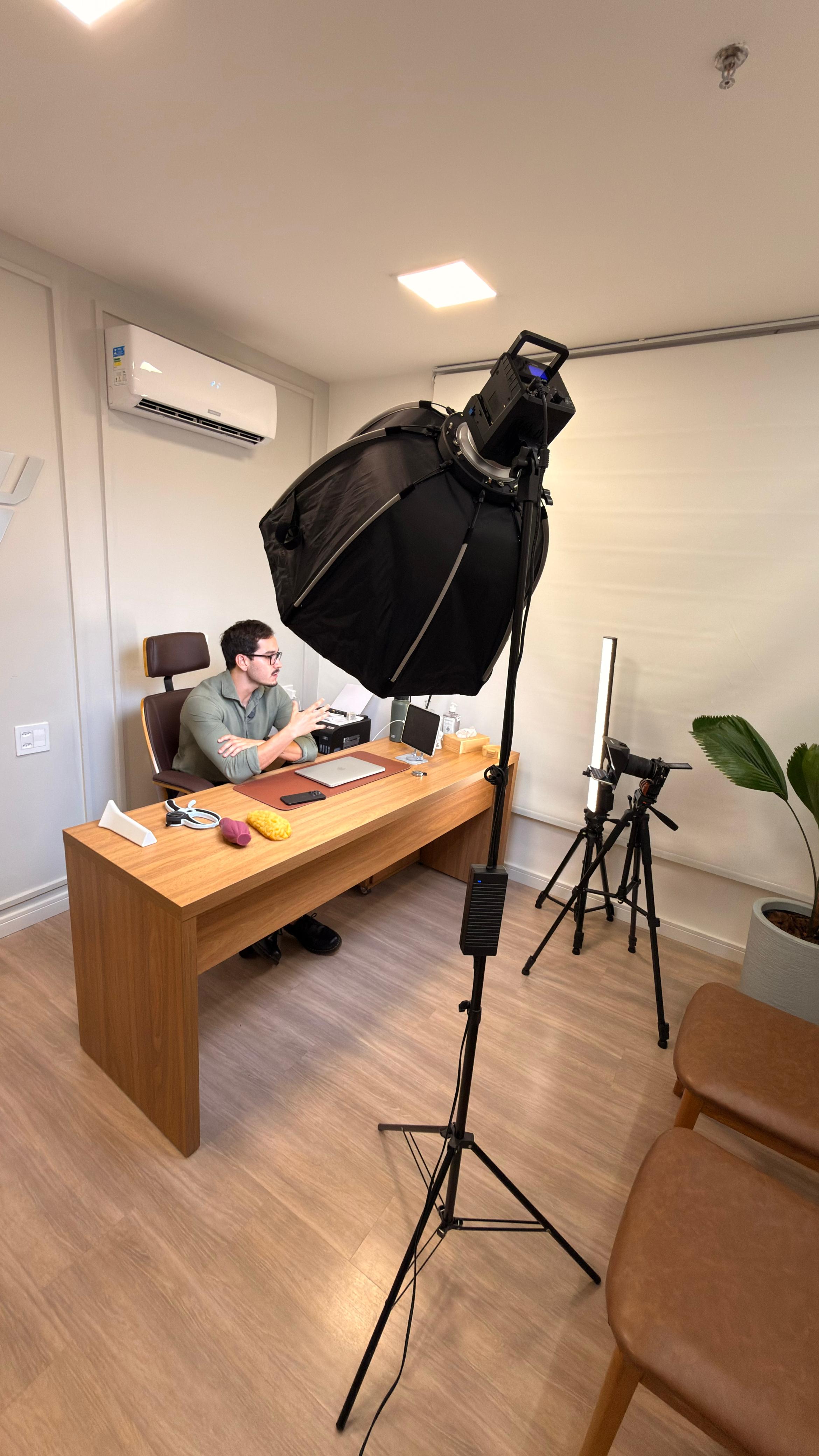 Bastidor de ensaio fotográfico com cliente